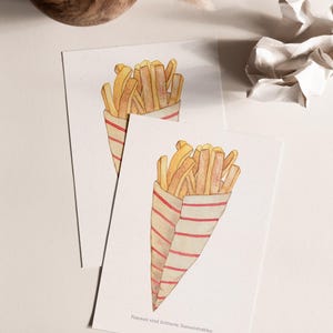 Carte postale « Frites » • Frites dans un sachet avec l'inscription « Les frites sont des rayons de soleil frits » image 6