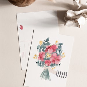 Carte postale « Bouquet de Fleurs » • Aquarelle peinte à la main • Carte de voeux fête des mères image 5