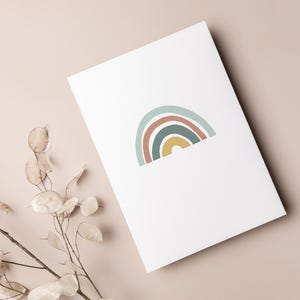Postkarte „Regenbogen" • handgemalt • Glückwunschkarte Geburtstag Baby Regenbogenbaby