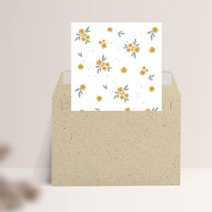 Carte postale « Fleurs » • Peinte à la main • Carte de félicitations anniversaire fête d'été Mit Kuvert Gras