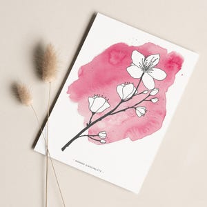 Postkarte „Bonner Kirschblüte" • Aquarell handgemalt • Glückwunschkarte Geburtstag