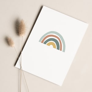 Postkarte „Regenbogen" • handgemalt • Glückwunschkarte Geburtstag Baby Regenbogenbaby