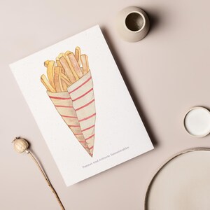 Carte postale « Frites » • Frites dans un sachet avec l'inscription « Les frites sont des rayons de soleil frits » image 4