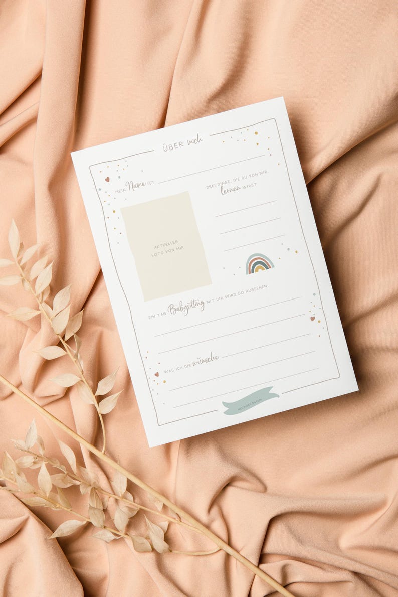 Carte simple « Carte à remplir pour baby shower » • Peinte à la main • Jeu de devinettes arc-en-ciel pour bébé image 6