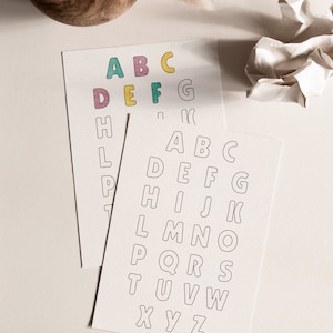 Karte „ABC" zum Ausmalen • Einschulung Schulkind Schuleinführung Einladung Postkarte zum Ausmalen