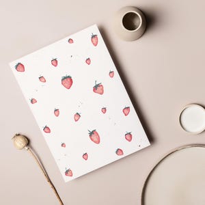 Carte postale « Fraises » • Aquarelle peinte à la main • Carte de vœux printanière image 4