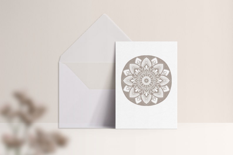 Carte postale "Mandala" avec enveloppe Mit Umschlag Transp.