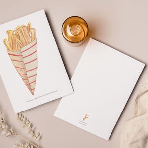 Carte postale « Frites » • Frites dans un sachet avec l'inscription « Les frites sont des rayons de soleil frits » image 3