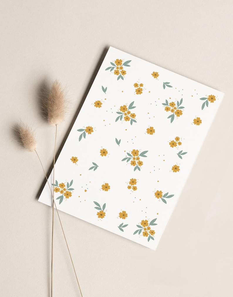Carte postale « Fleurs » • Peinte à la main • Carte de félicitations anniversaire fête d'été Ohne Briefumschlag