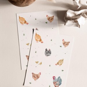 Carte postale « Poulets » • Aquarelle peinte à la main • Carte de vœux de Pâques image 5