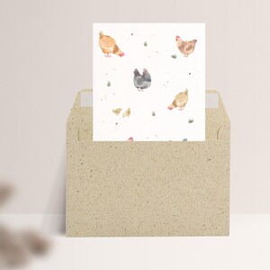 Carte postale « Poulets » • Aquarelle peinte à la main • Carte de vœux de Pâques image 8