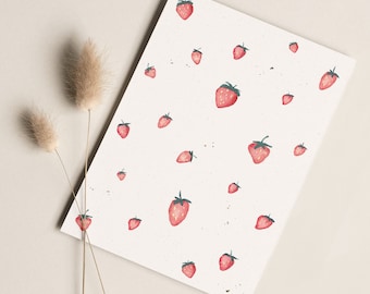 Postcard “Strawberries” • Card with hand-painted watercolor motifs
