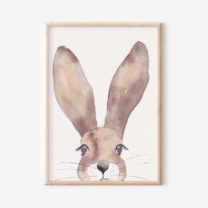 Poster „Hase" A4 • Aquarell handgemalt • Artprint Bild Ostern Osterhase