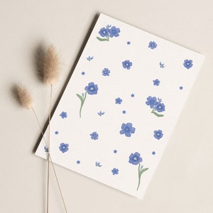 Postkarte „Vergissmeinicht“ • Aquarell handgemalt • Florale Grußkarte, Trauerkarte