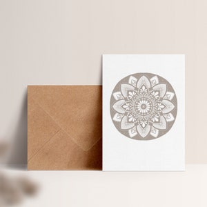 Carte postale "Mandala" avec enveloppe Mit Umschlag Kraft