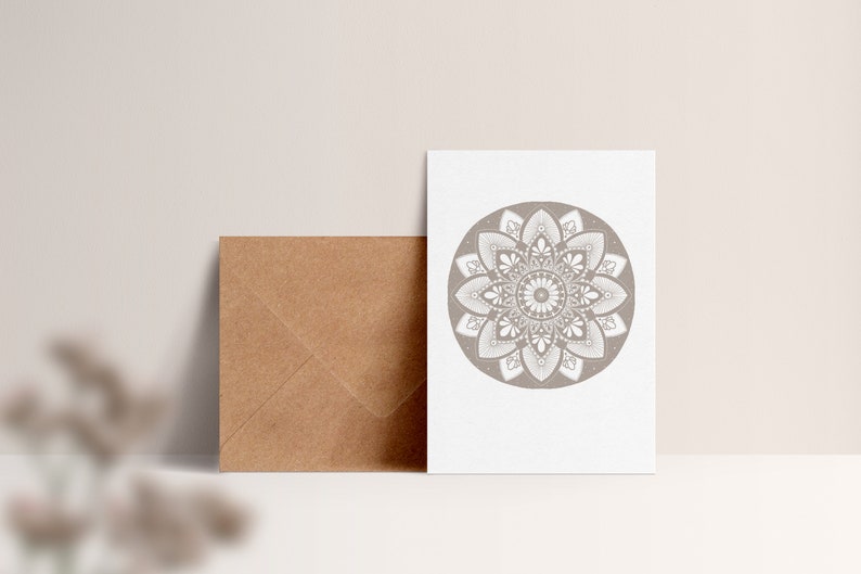 Carte postale "Mandala" avec enveloppe Mit Umschlag Kraft