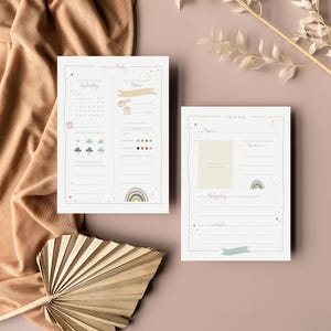 Carte simple « Carte à remplir pour baby shower » • Peinte à la main • Jeu de devinettes arc-en-ciel pour bébé image 3