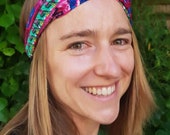 Bohemian Hippie chic Hairband Patterned elastic Headband Yoga Running Women Retro Funky Quirky Twist Knot Turban Bandana UK Handmade