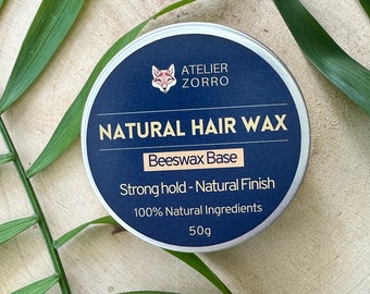 Organic Natural Hair Wax 50ml Beard Mustache Hold Styling Beeswax pomade unrefined No-chemical sensitive scalp boyfriend dad gift him UK
