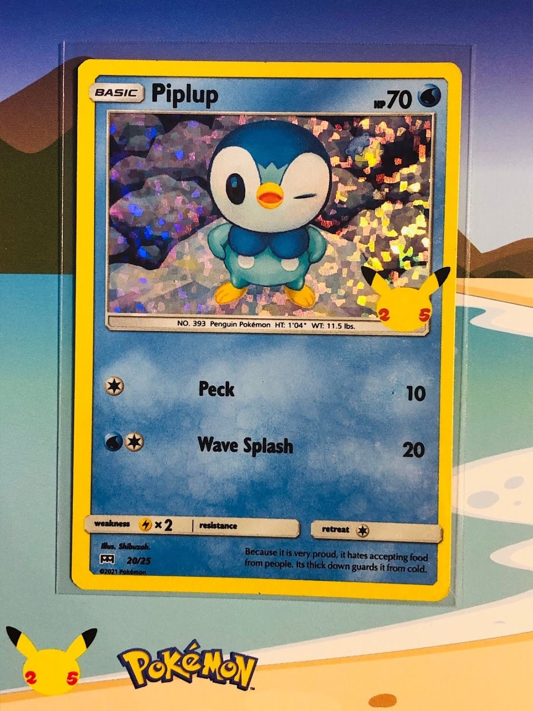 2021 Mcdonalds Pokemon 25th Anniversary Card Piplup 20/25 - Etsy Hong Kong