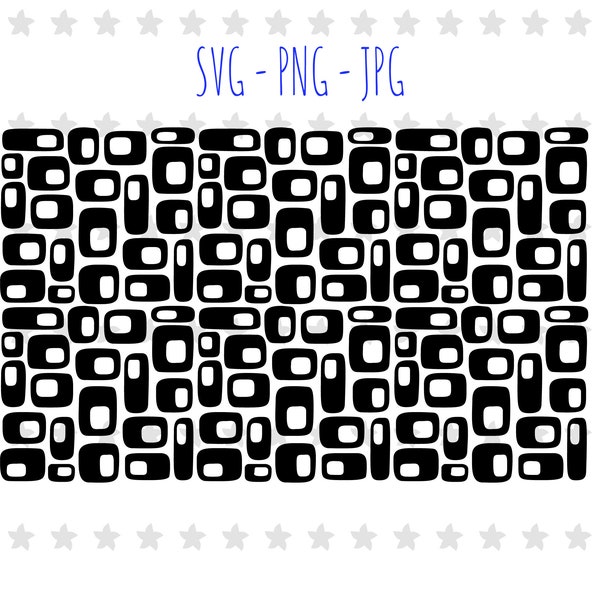 SVG Pattern Retro 70s Geometric squares Mid Century Art.  Cut file and digital print file. Digital Instant Download