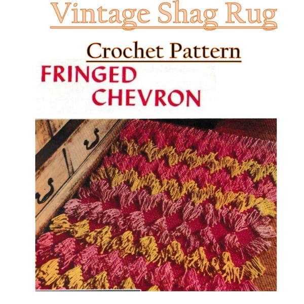 Vintage Crochet Pattern 1960's Shag Rug