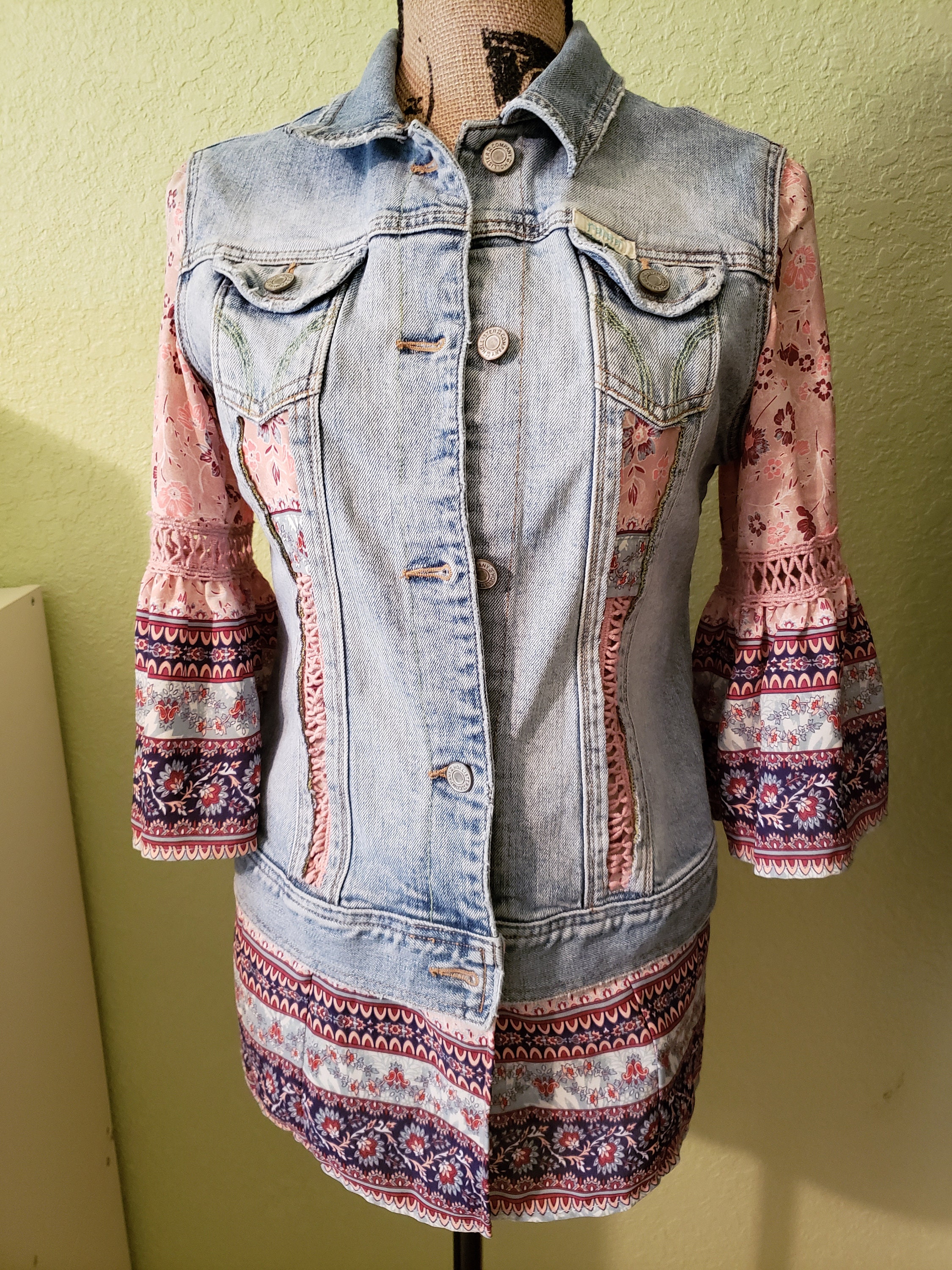 peach jean jacket