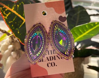Violet Starlight - Indigenous Beaded Earrings