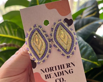 Lilac - Indigenous Beaded Stud Earrings