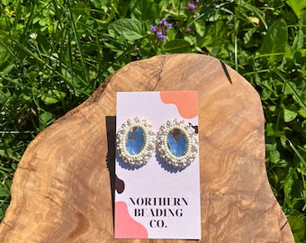 Marjorie - Indigenous Beaded Earrings With Stainless Steel Studs