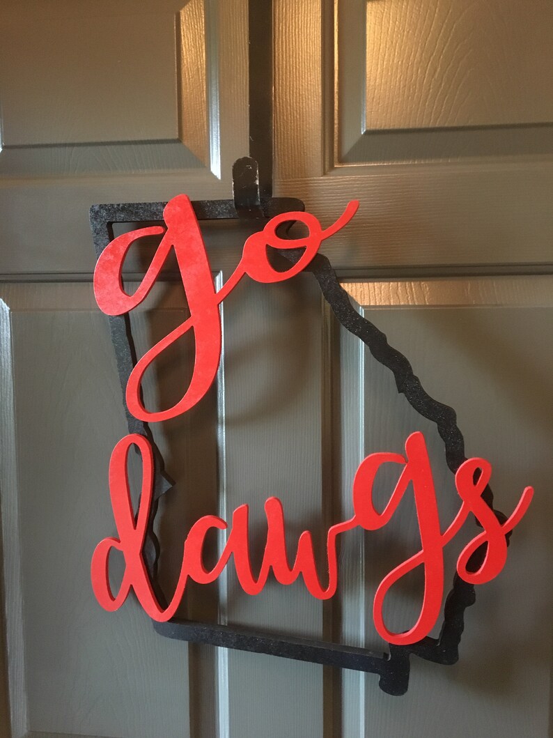 Go Dawgs UGA fan door hanger
