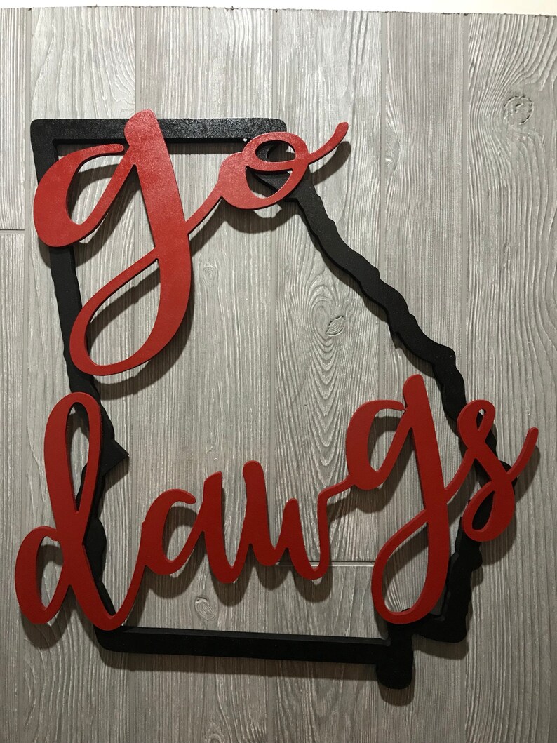 Go Dawgs UGA fan door hanger