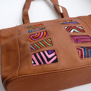 Leatherbag Handbag 10 Cuadros, Brown Leather image 2