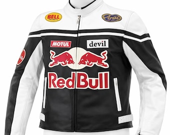 SRR Red bull BMW Motorrad Motorbike Racing leather jacket motogp BMW Motorcycle Biker Rider Jacket New style All size available perfect fit