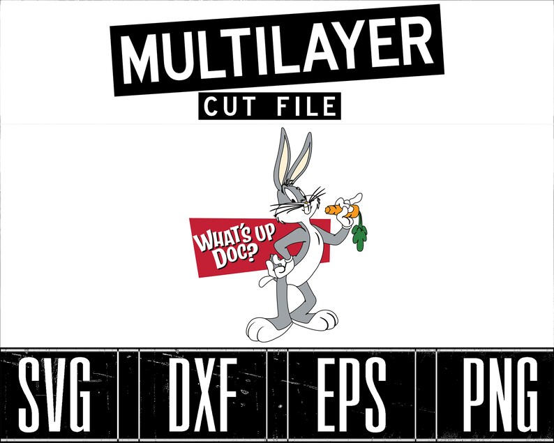 Download Bugs Bunny What's Up Doc In Front Of Sign Eating Svg | Etsy