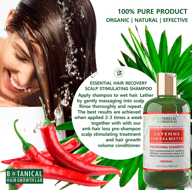Anti Hair Loss Shampoo Cayenne & Saw Palmetto Organic Etsy
