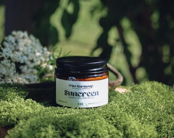 Herbal Tallow Sunscreen | Natural Mineral Sun Protection, 2oz Jar