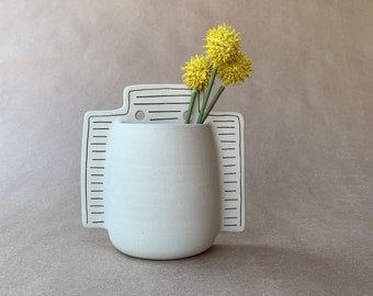 Black Striped Wall Vase