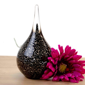 Mini Urn Drop &#39;&#39;Black & Gold Deco&#39;&#39; | Glass Urn | Drop Urn