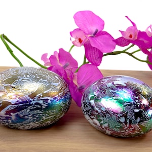 Mini Urn Stone Silver-Blue 12cm