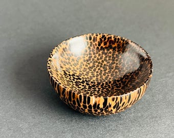 Black Palm Miniature Turned Bowl, Trinket Bowl, 5th Anniversary Gift