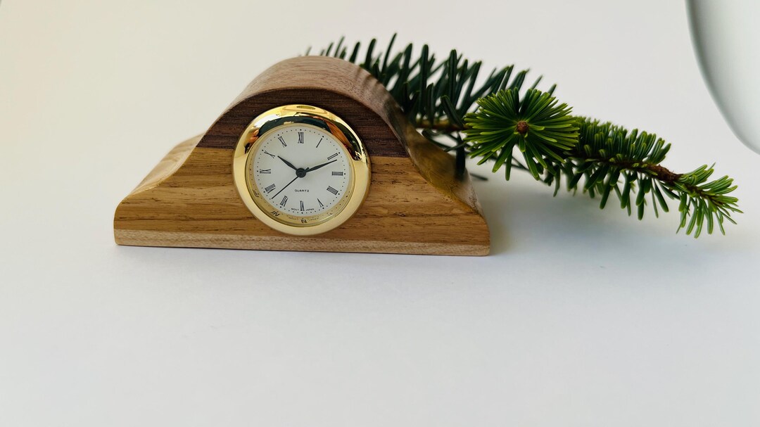 Wood Laminated Miniature Clock, Handmade Woodcrafts, House Warming Gift ...