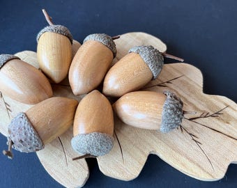 Cherry Wood Turned Acorn, 5th Anniversary Gift, Wood Lovers Gift