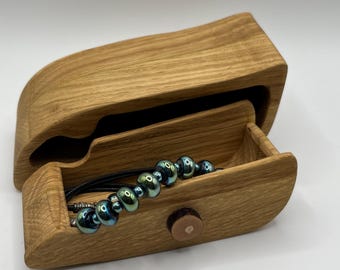 Bandsaw Box, Petal Shaped, Oak Wood, Ring Storage, 5th Anniversary Gift