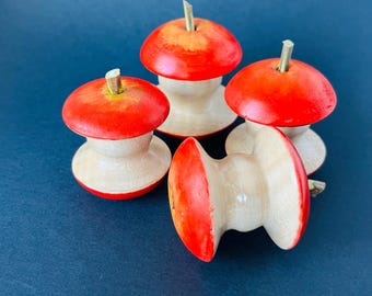 Wooden Apple Core, Wood Turned Fruit, 5th Anniversary Gift