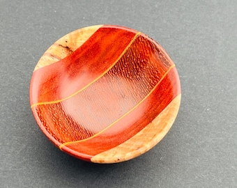Miniature Laminated Bowl, Wood Turned Bowl, Trinket Dish