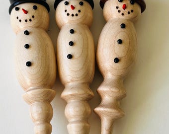 Wooden Snowmen Icicles, Christmas Decorations, Handmade Wood Crafts