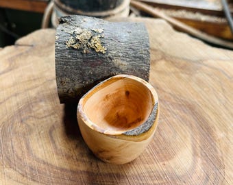 Wood Turned Branch Bowl, Cherry Bowl, Natural Edge Pot