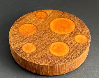 Wooden Coasters with Resin, House Warming Gift, Rare Iroko Wood