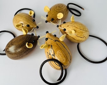 Wood Turned Mice,House Warming Gift, Wooden Ornament